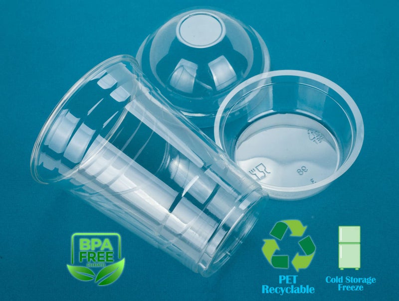 Golden Apple Cup series, 12oz Clear Plastic cups + 2oz insert with Dome lids no hole 50sets - Image 4